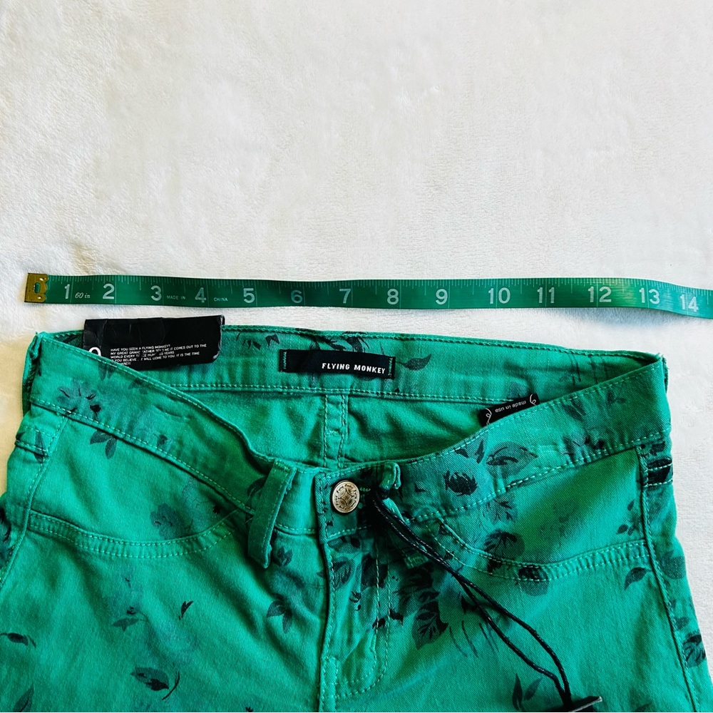 Flying Monkey Teal Patterned Jeans NWT - image 4